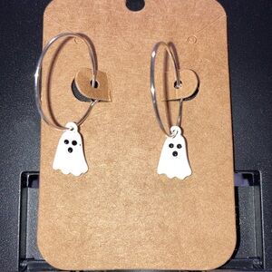 Small hoop, ghost earrings